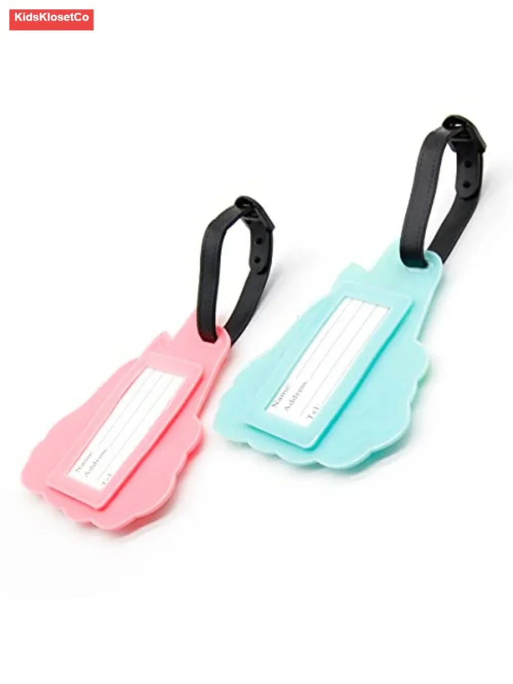 2 Pack Cute Silicone Luggage Tags with Name ID Card for Suitcases Travel